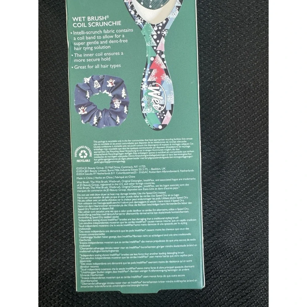 Original Detangler Wet Holiday Hair Brush Frosty the Snowman &‎ Scrunchy Set NIB